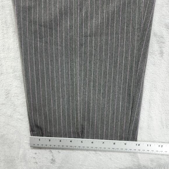 Maggie Barnes Pants Womens 30W Gray White Striped High Rise Tapered Stretch - Picture 9 of 10